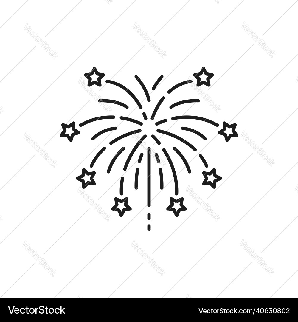 Salute starburst fireworks stars in amusement park Salute starburst fireworks stars in amusement park vector image