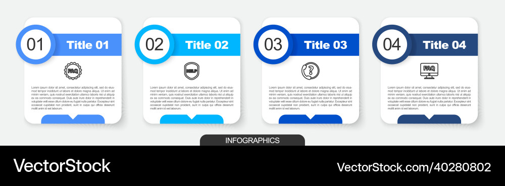 Set line label with text faq shield help Set line label with text faq shield help vector image