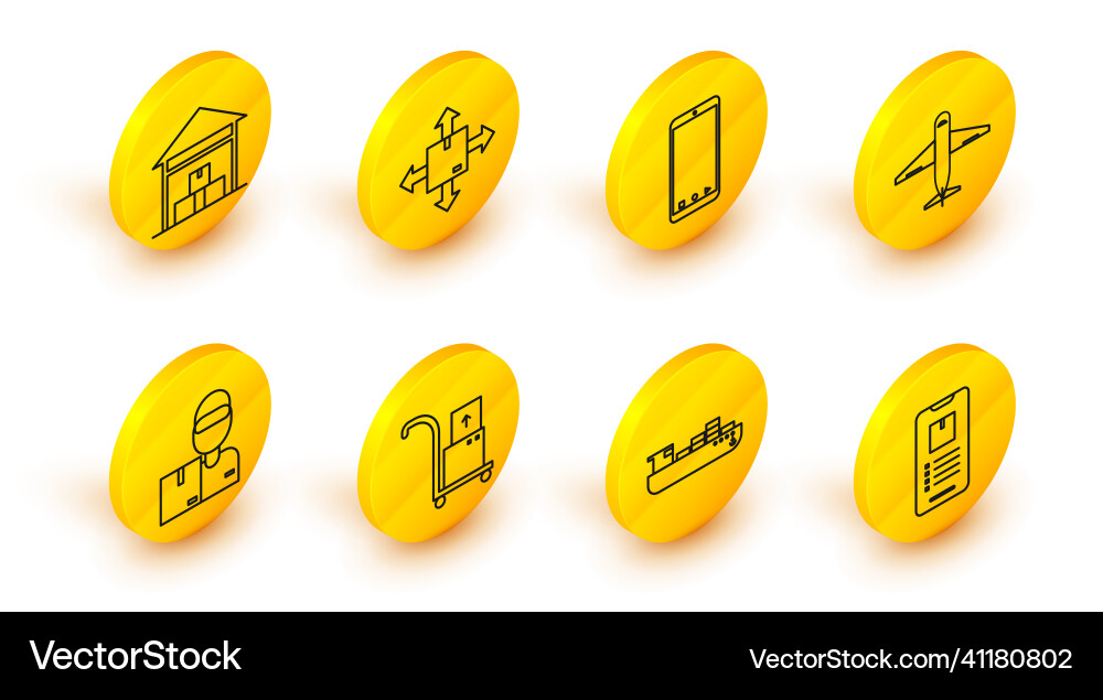 Set line mobile phone with app delivery tracking Set line mobile phone with app delivery tracking vector image