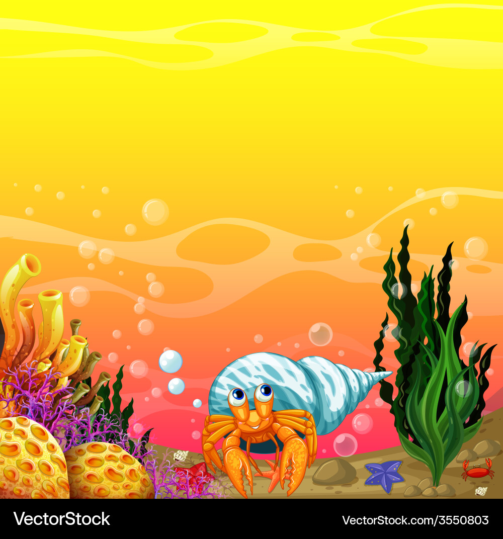 A shell under the sea Royalty Free Vector Image