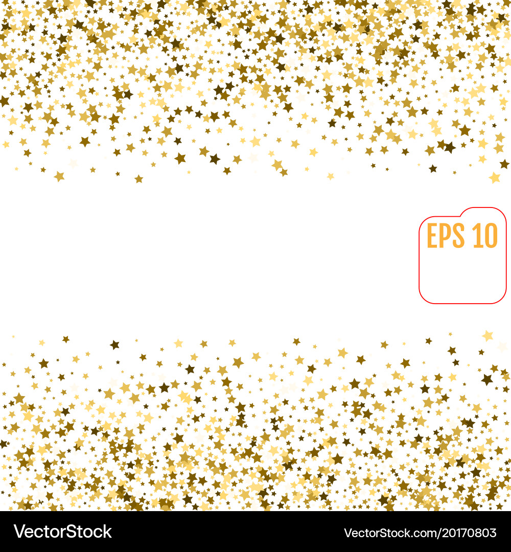 Abstract pattern of random falling gold stars vector image
