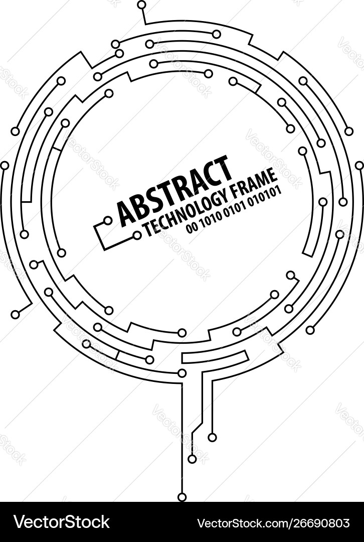 Abstract technology round frame vector image