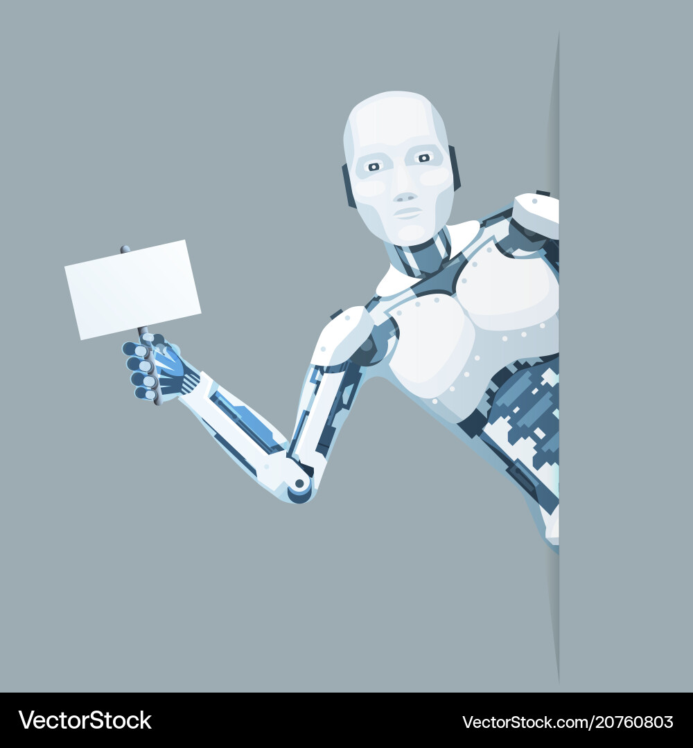 Android Robot Looking Out vector image