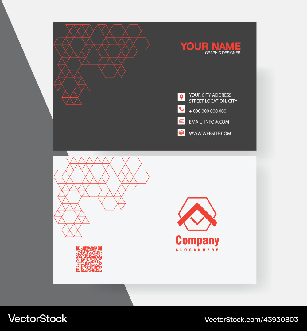 Black white and orange color modern business card Black white and orange color modern business card vector image
