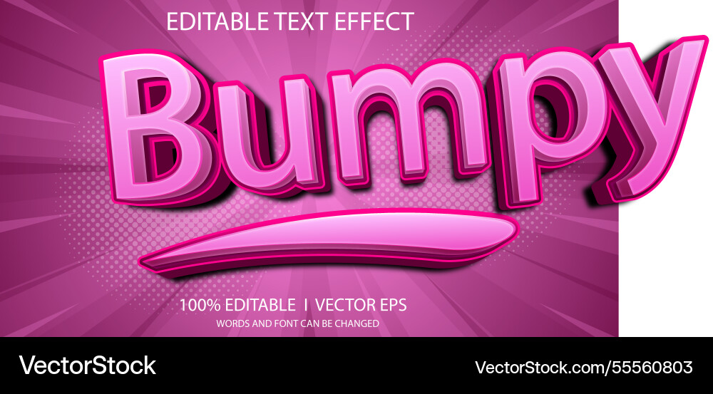 Bumpy 3d text effect with modern style design Bumpy 3d text effect with modern style design vector image