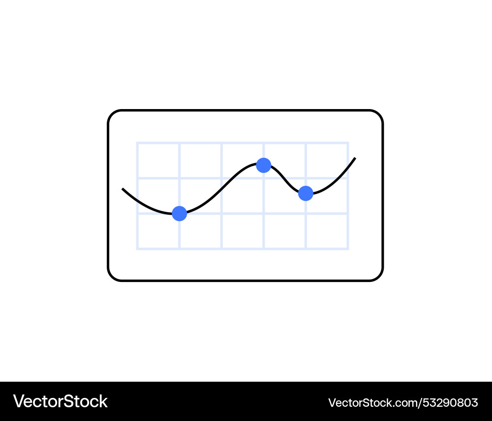 Chart with line graph and points symbolizing data Chart with line graph and points symbolizing data Vector Image