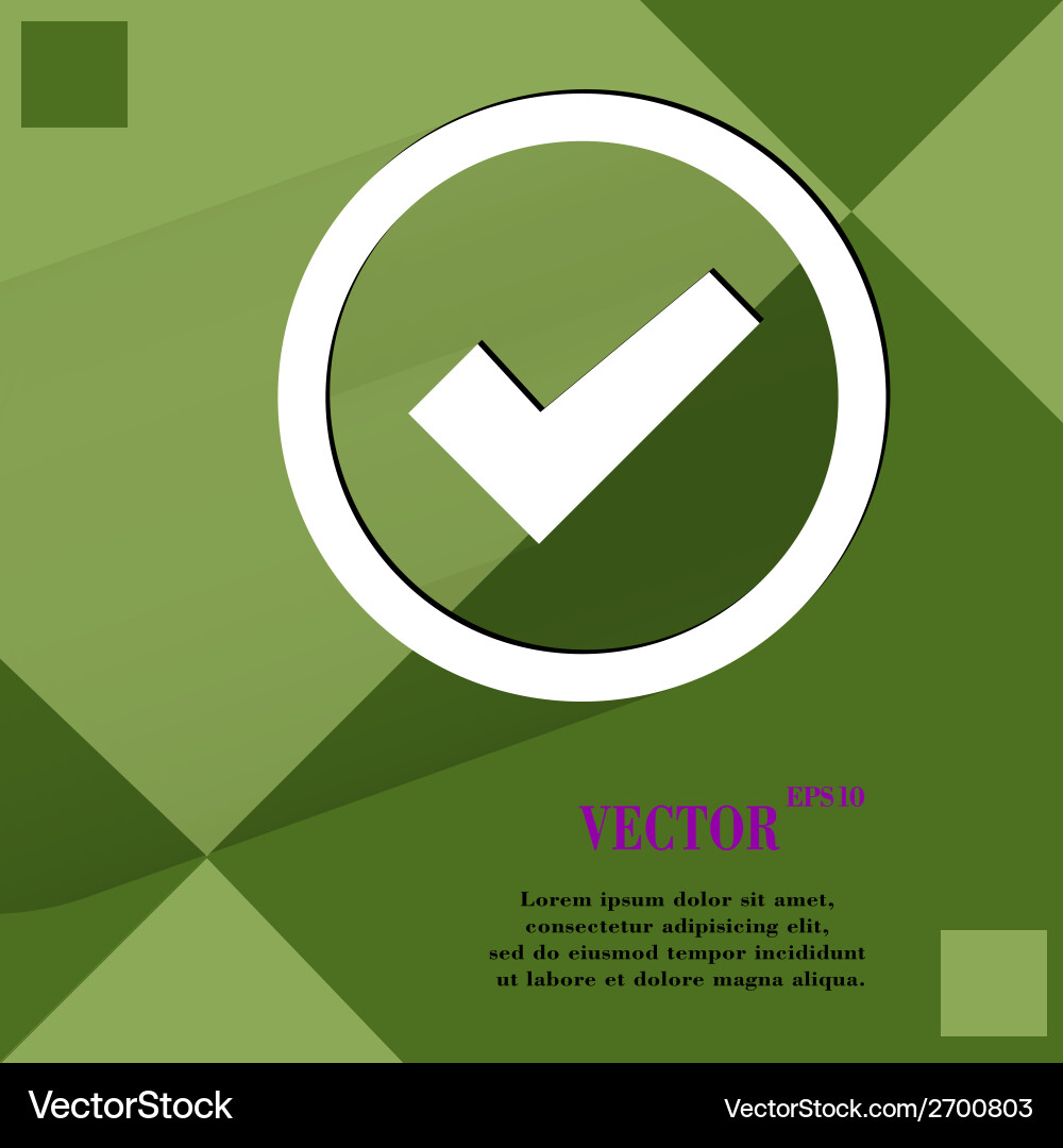 Check mark flat modern web design Royalty Free Vector Image