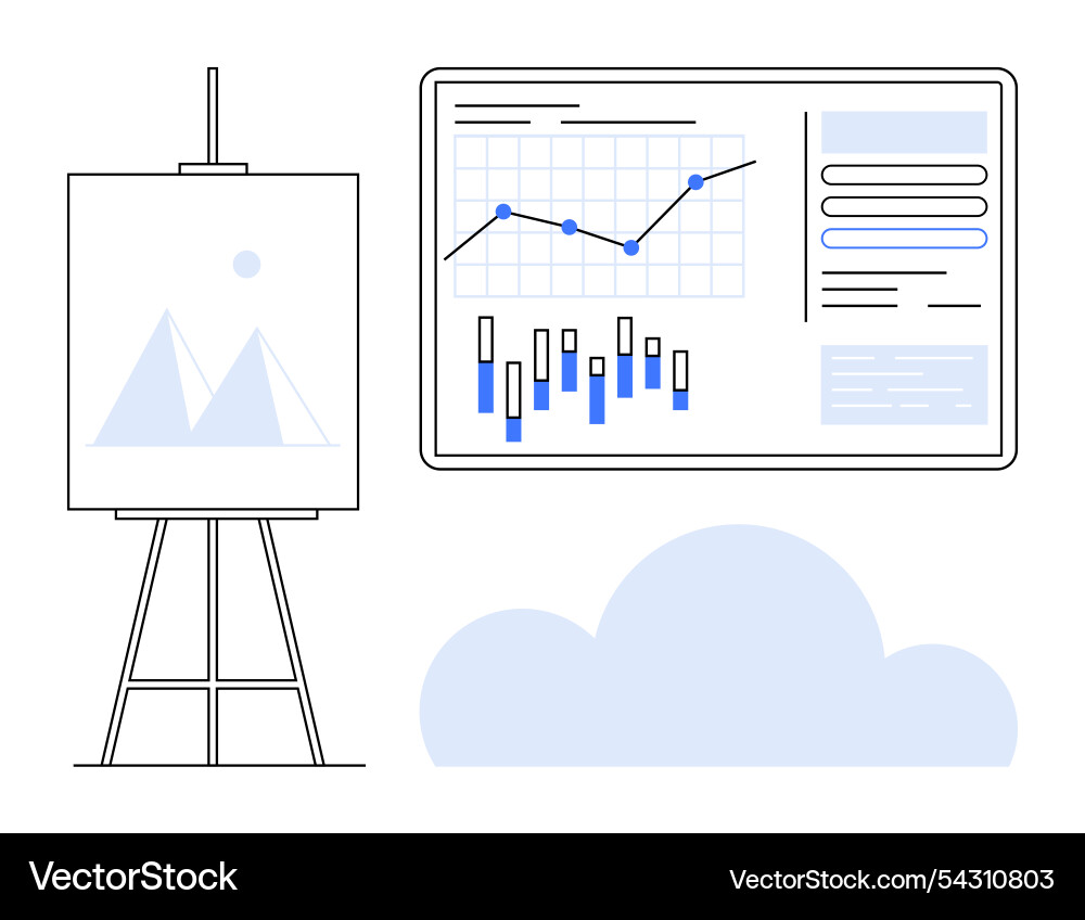 Data analysis presentation with charts and graphs Data analysis presentation with charts and graphs vector image