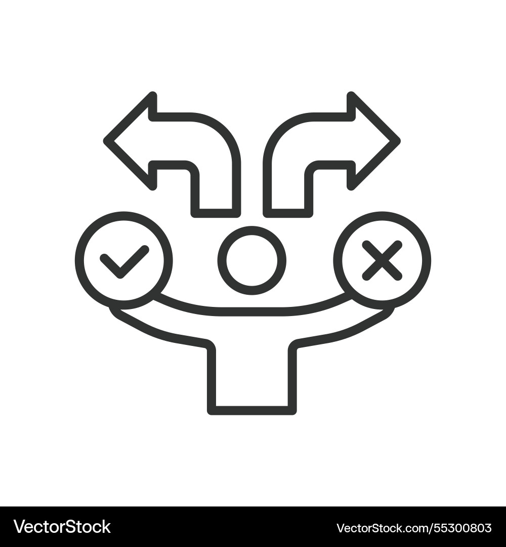 Decision making icon in line design Decision making icon in line design vector image