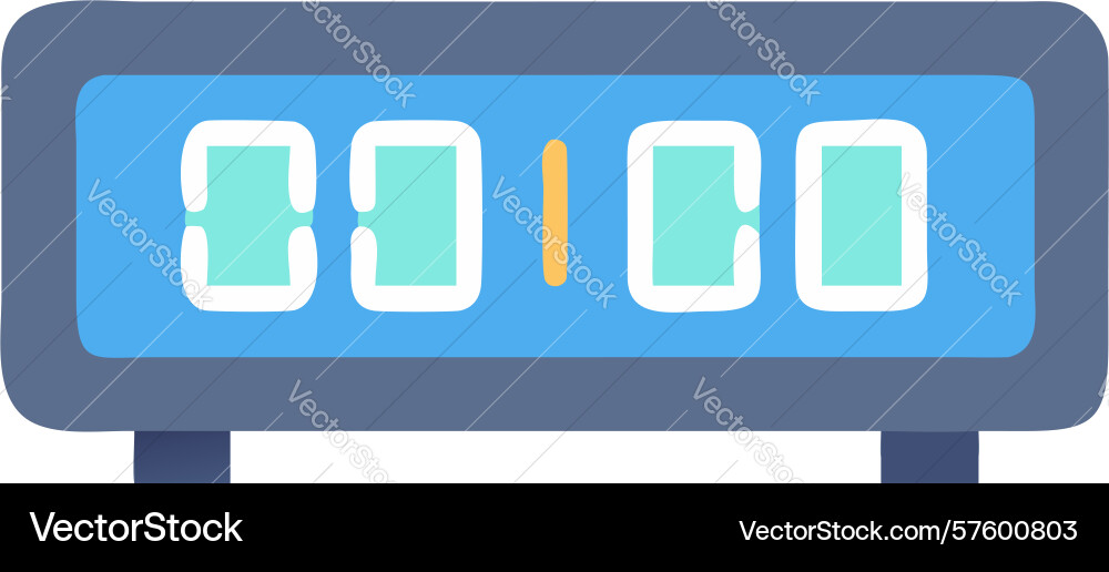 Digital clock icon with blue display flat design vector image
