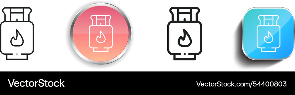 Gas bottle icon thin linear regular and button vector image