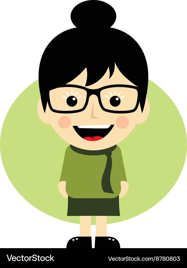Geek cartoon nerd character vector image