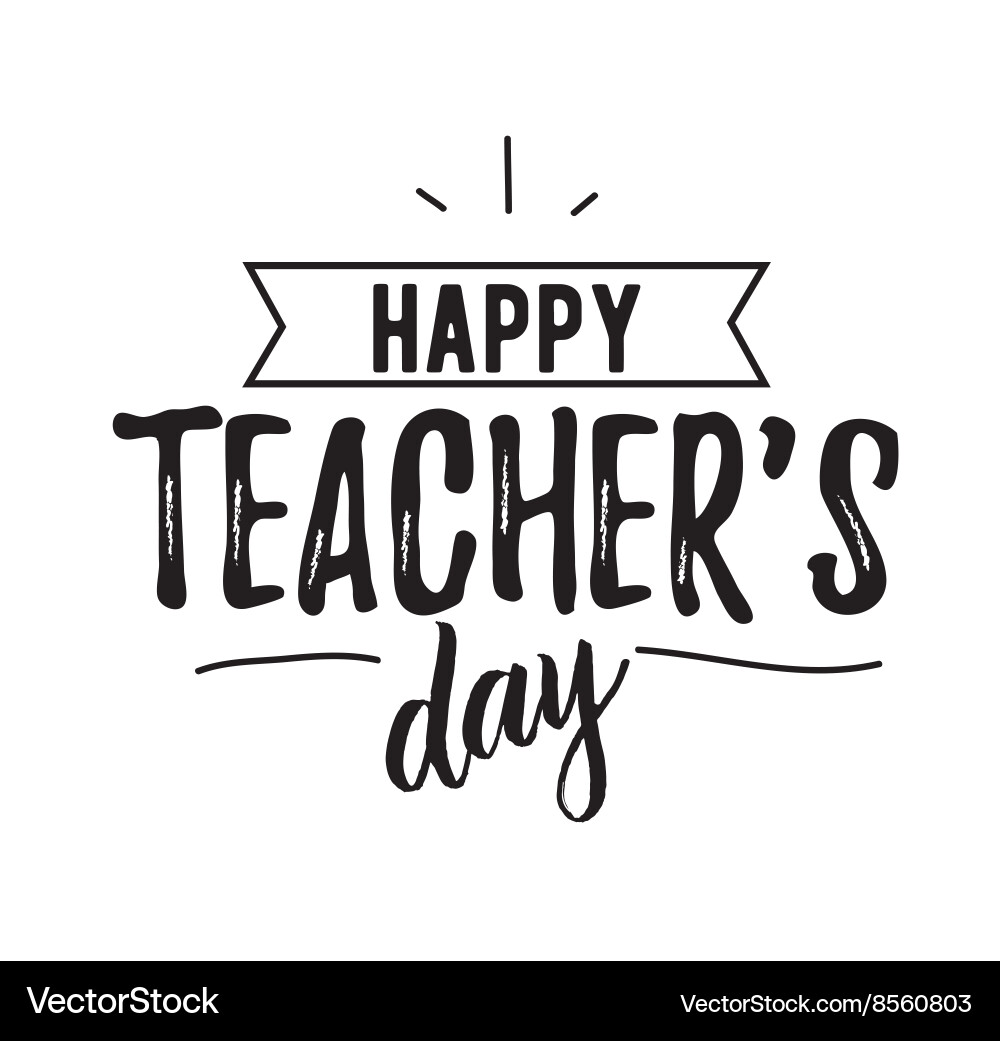 Happy teachers day typography vector image