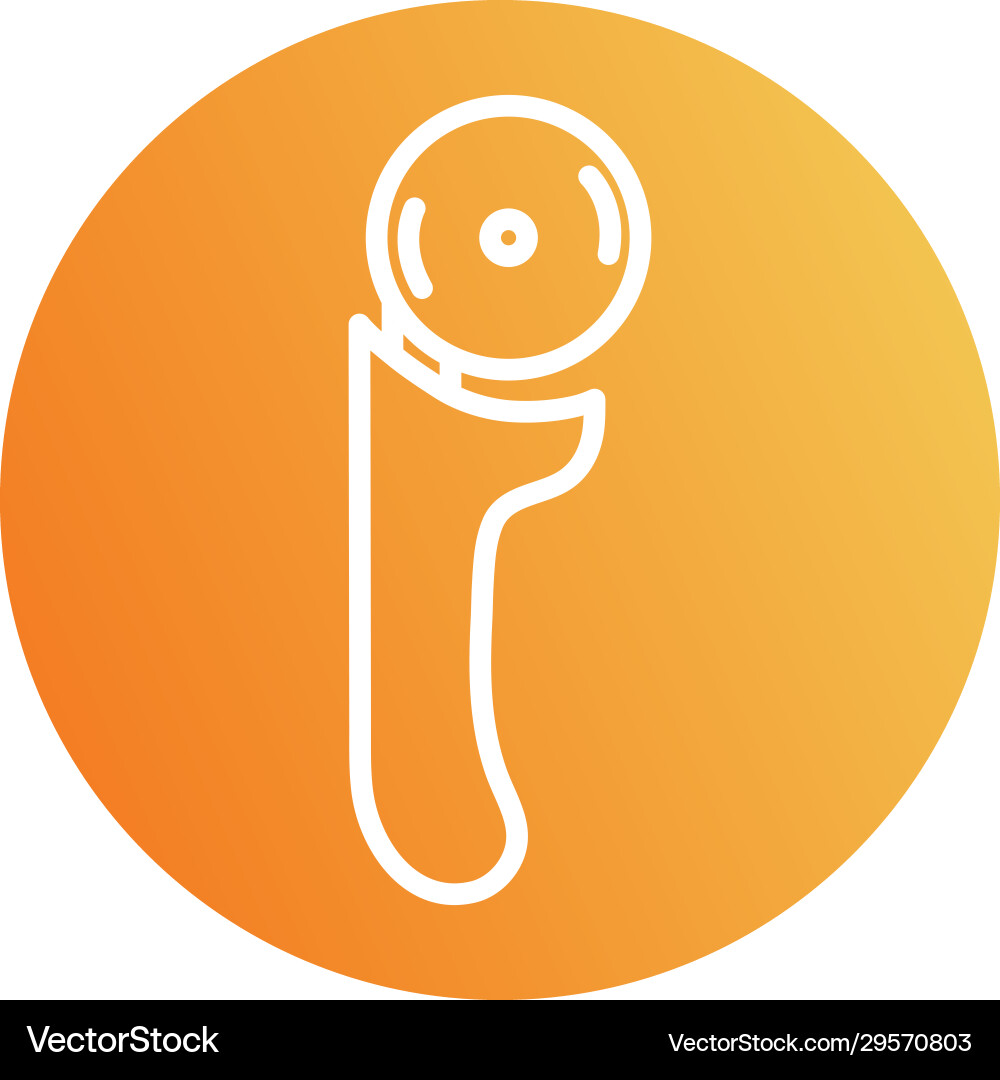 Isolated pizza slicer block style icon vector image
