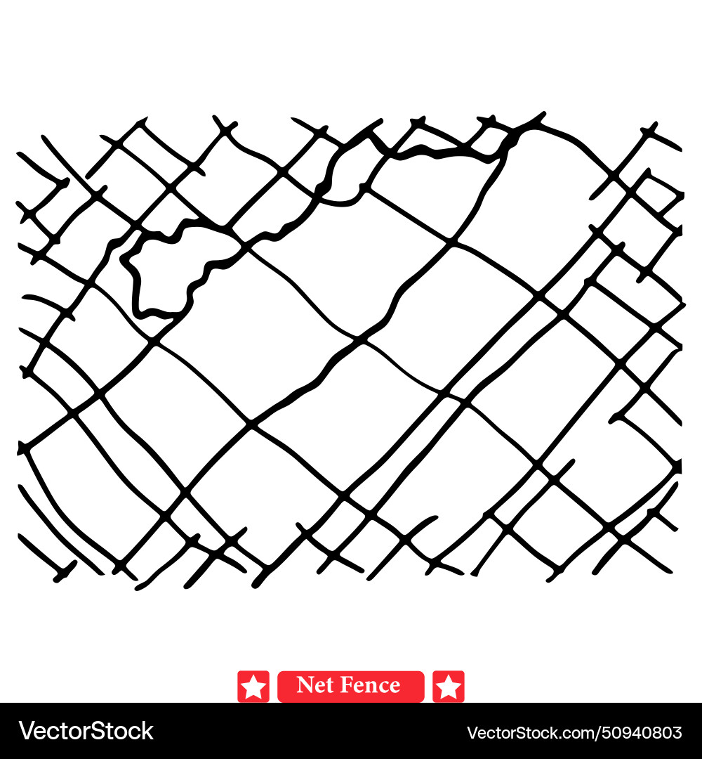 Patterned perspectives intriguing net fence set Patterned perspectives intriguing net fence set vector image