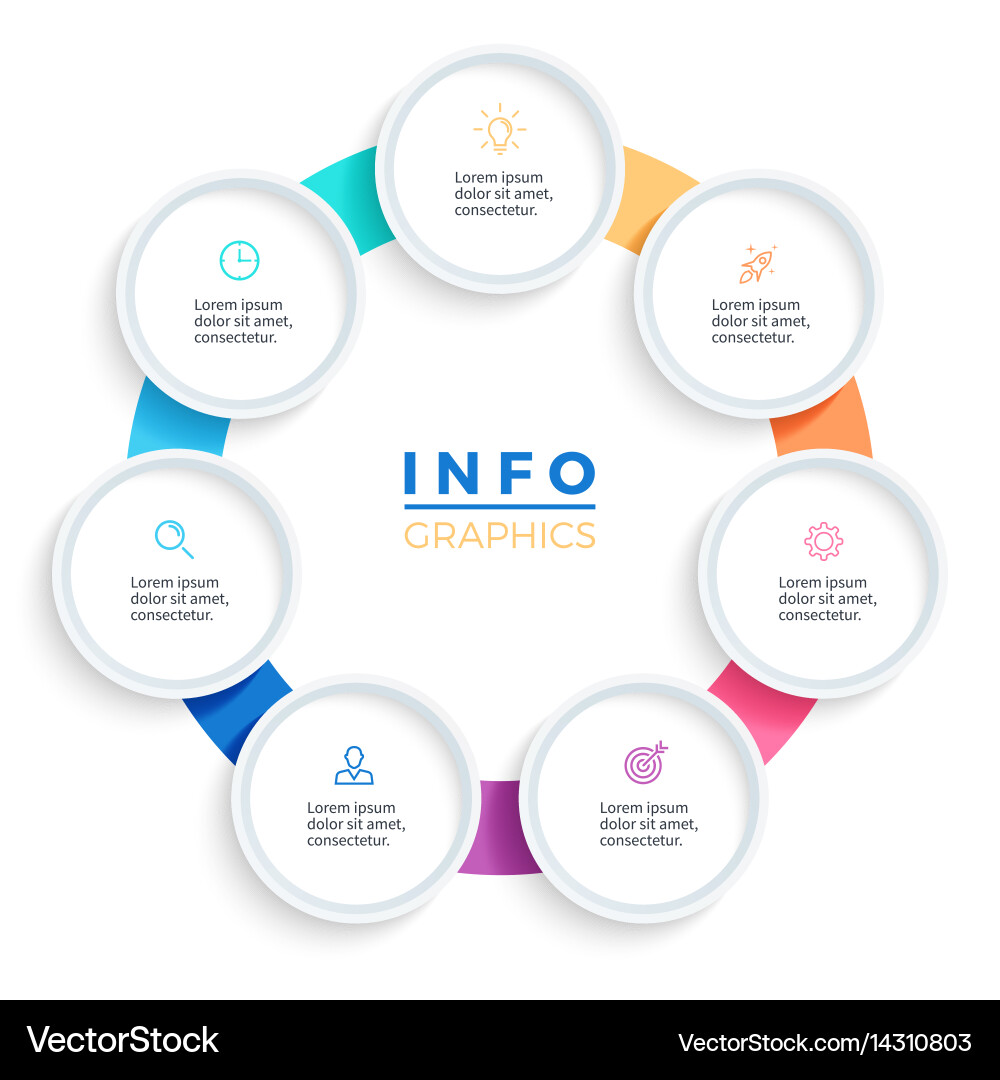 Presentation Template - 7 Steps vector image