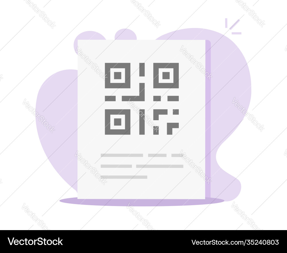 QR Code on Paper Document vector image