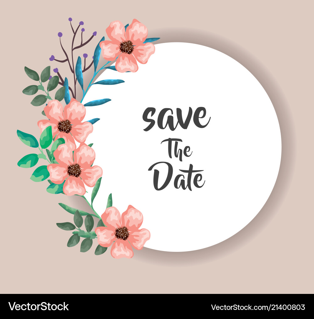 Save the date circular frame Save the date circular frame vector image