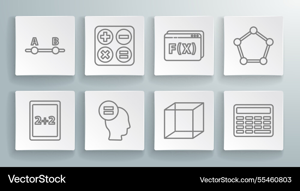 Set line calculation square root test or exam Set line calculation square root test or exam Vector Image
