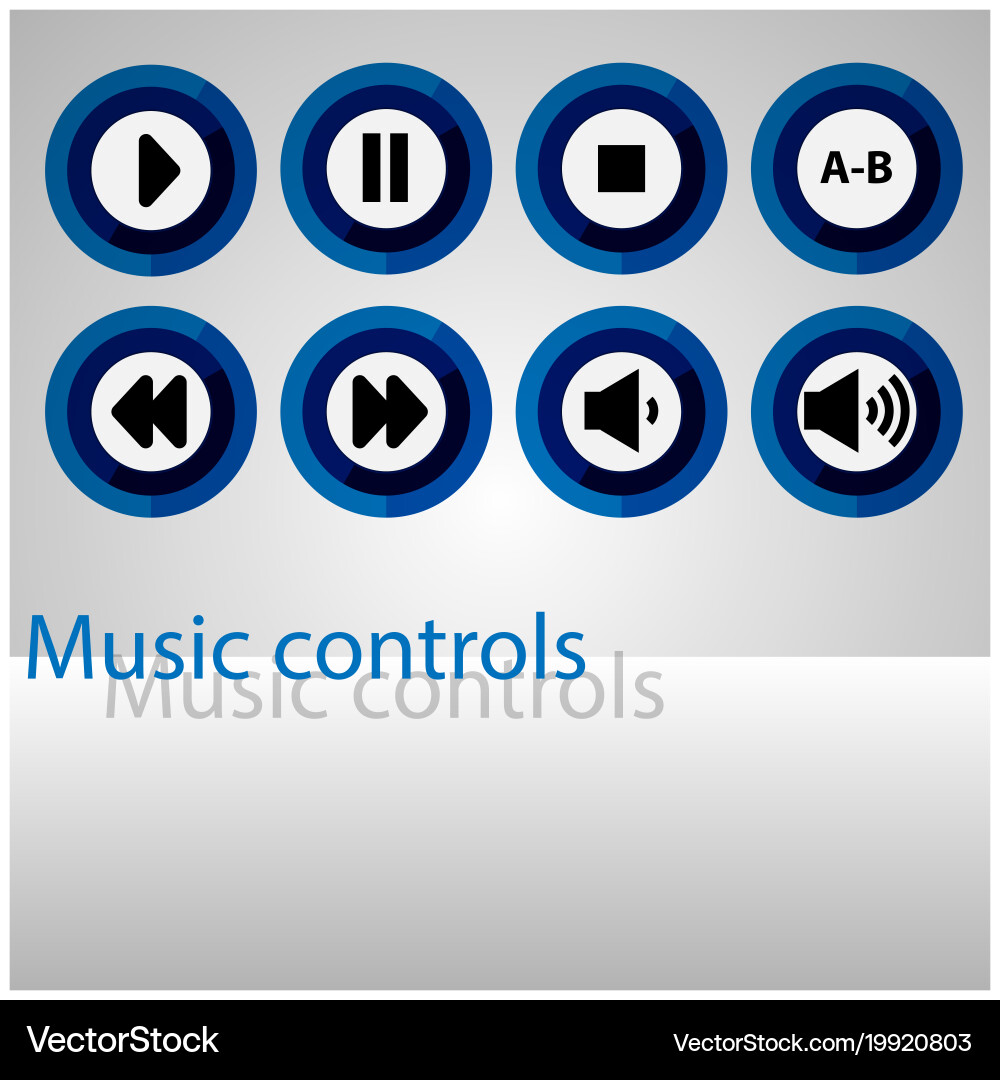 Set of music control buttons vector image