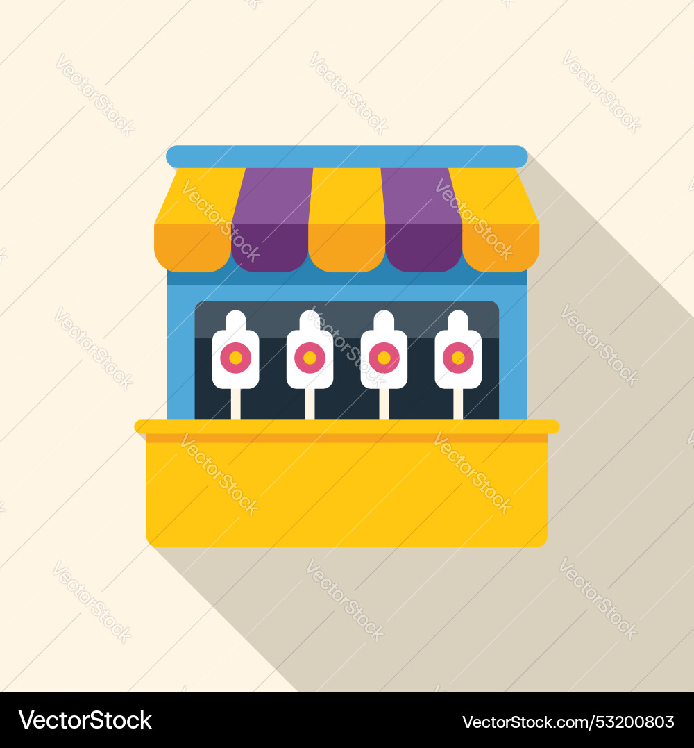 Shooting gallery booth at amusement park Shooting gallery booth at amusement park vector image