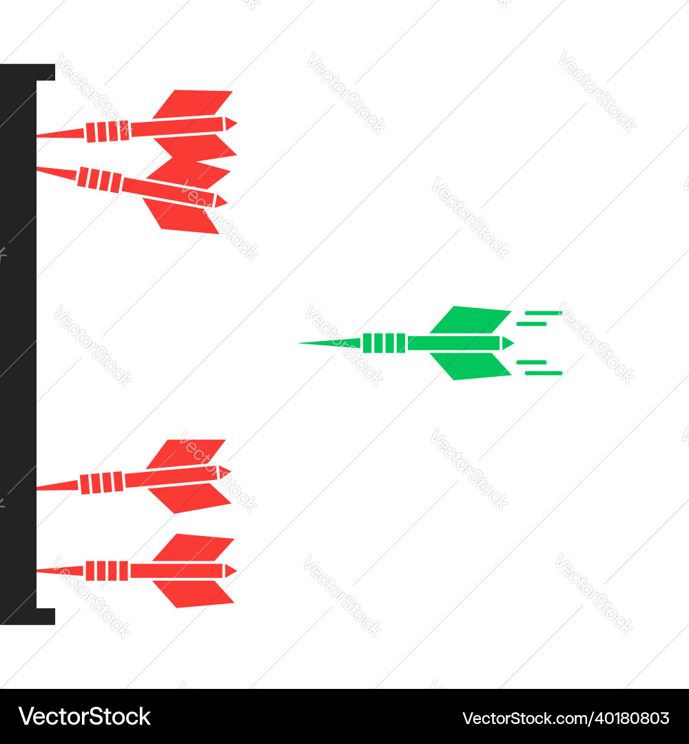Simple dart flies at the target or goal Simple dart flies at the target or goal vector image