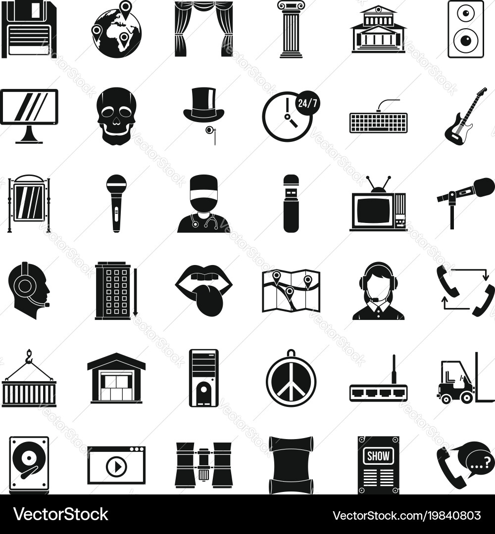 Technique icons set simple style Vector Image