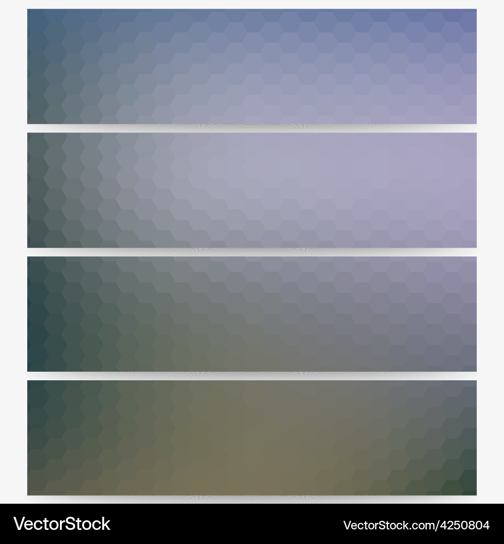 Abstract hexagonal headers set blurred design Vector Image
