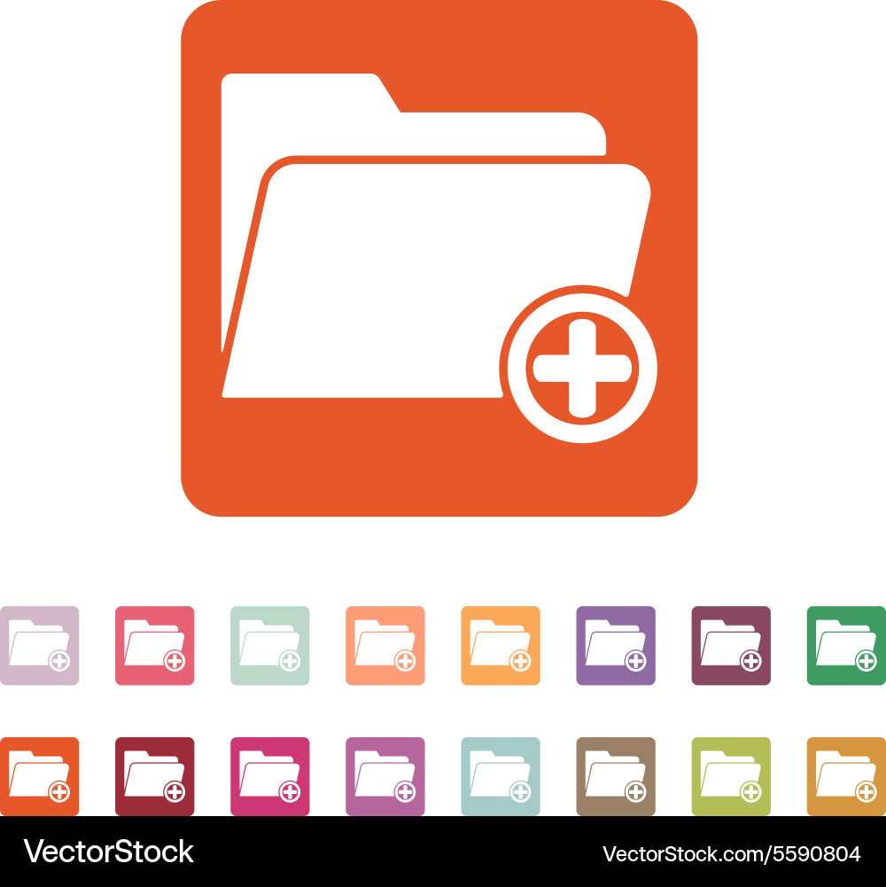 Add to folder icon data and directory vector image