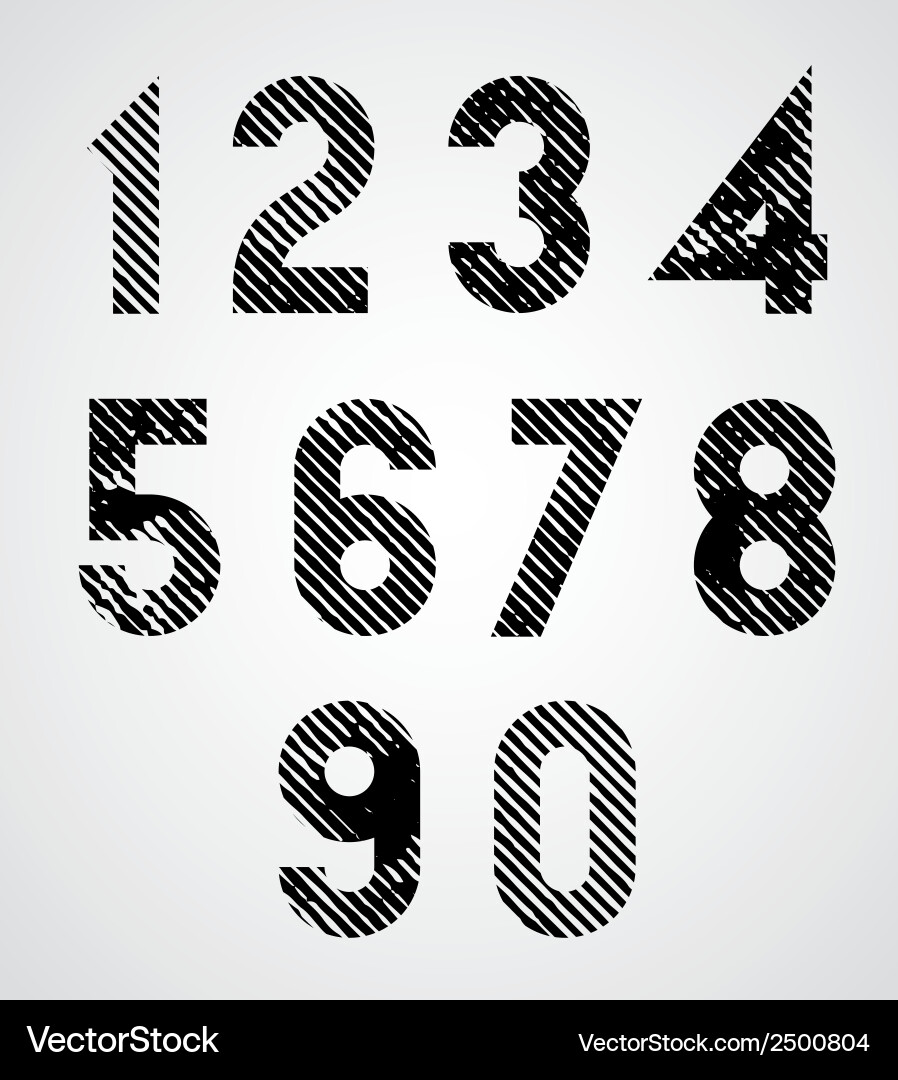 Black spotted numbers with diagonal lines vector image