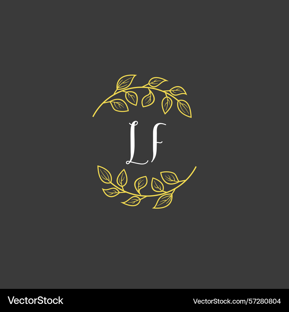 Botanical monogram logos with initial lf Botanical monogram logos with initial lf Vector Image