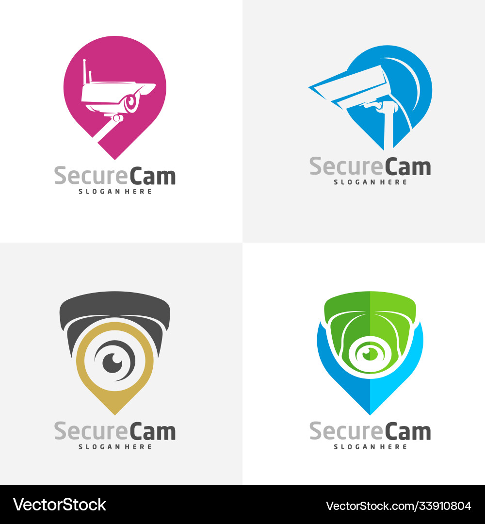 Cctv Kamera mit Punkt-Icon-Logo-Design Cctv Kamera mit Punkt-Icon-Logo-Design vektorbild