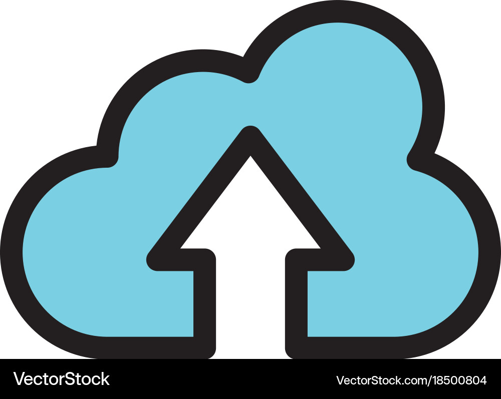 Cloud computing with arrow up vector image