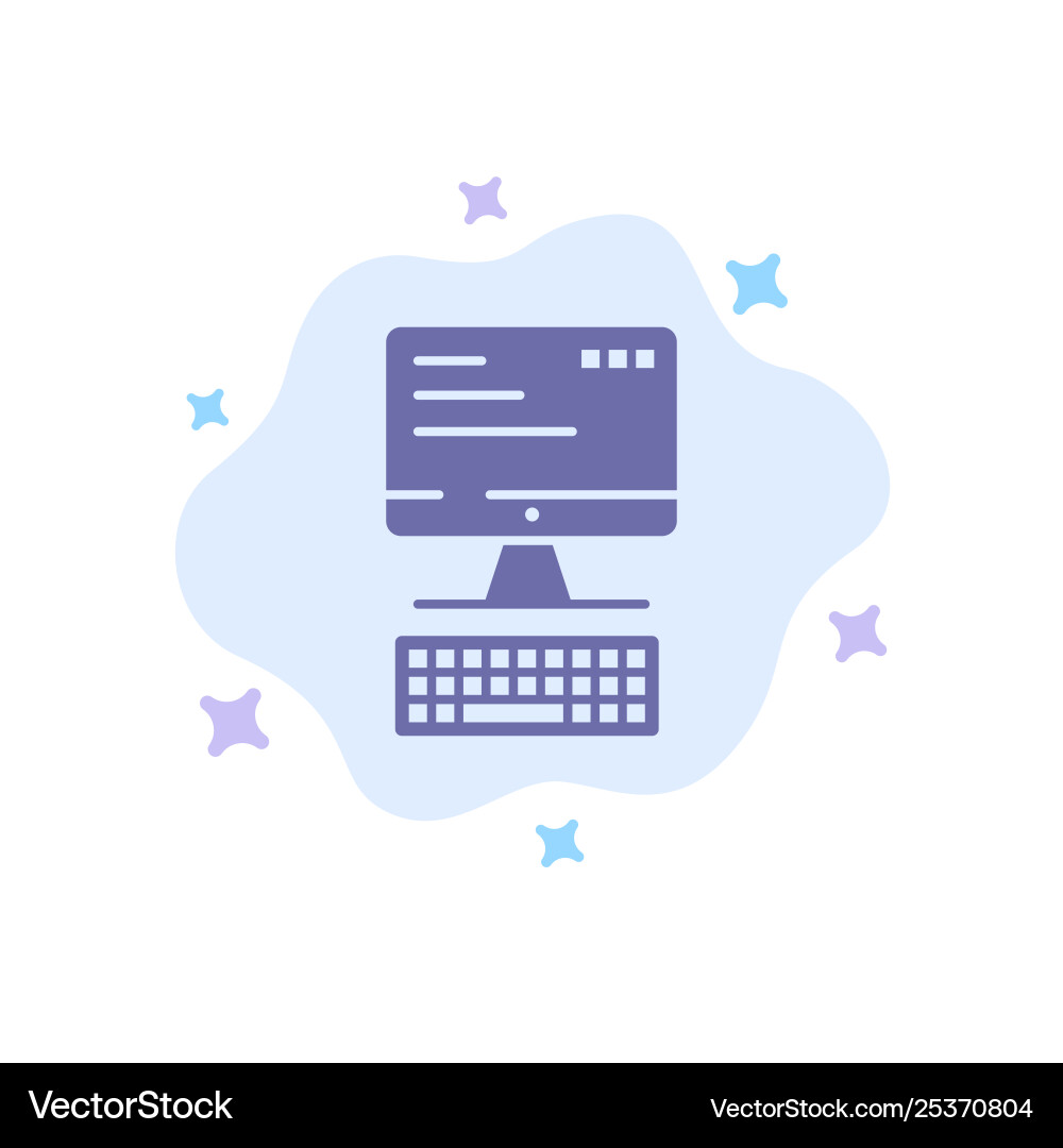 Computer keyboard monitor computing blue icon Computer keyboard monitor computing blue icon vector image