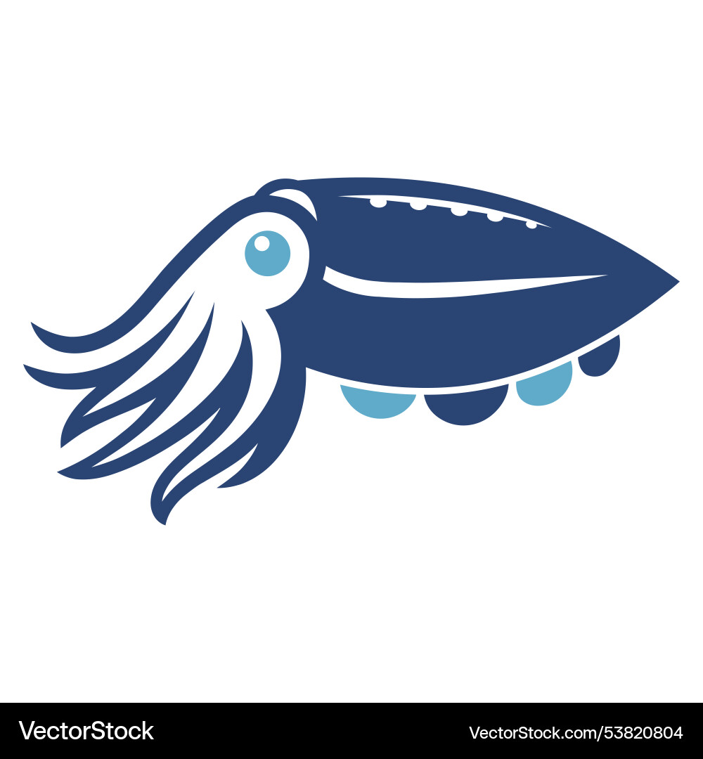 Elegant cuttlefish logo silhouette Elegant cuttlefish logo silhouette vector image