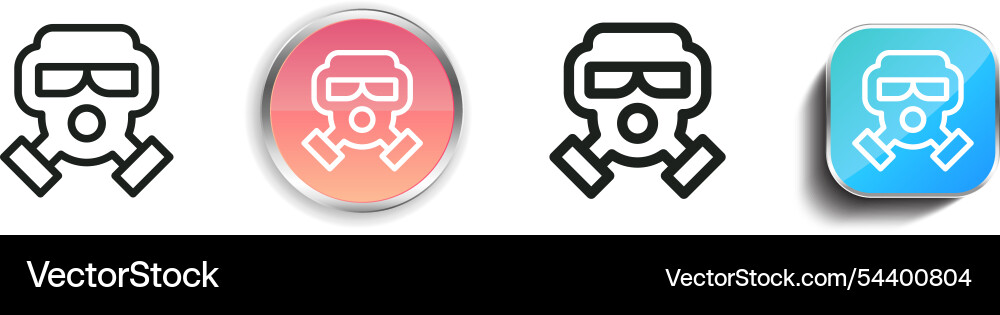 Gas mask icon thin linear regular and button vector image