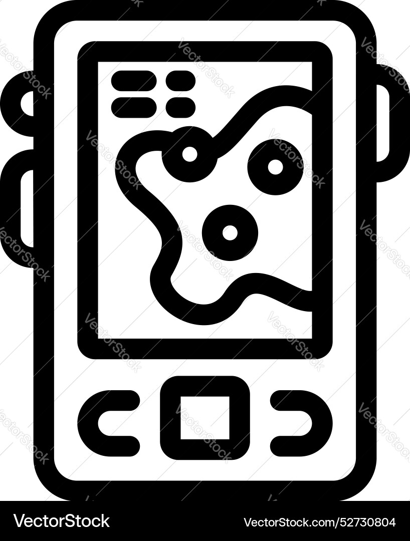 Handheld gps device displaying topographic map Handheld gps device displaying topographic map vector image