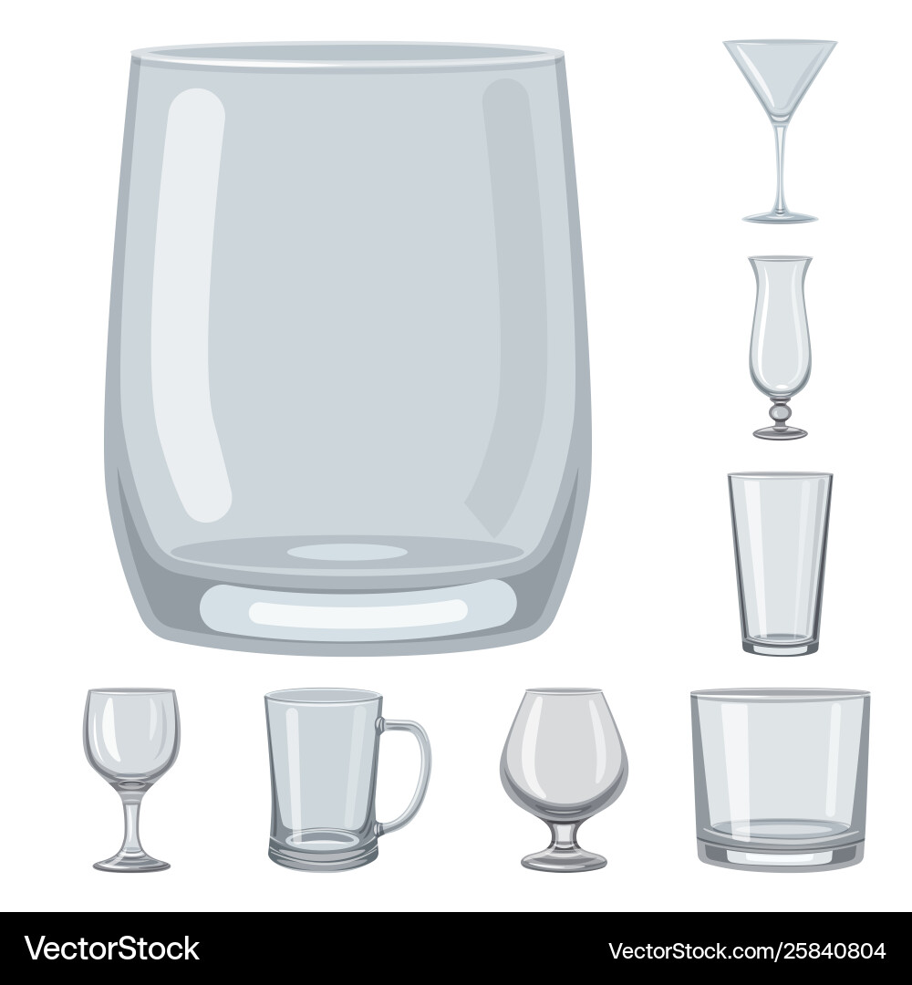 Isolated object dishes and container sign set Vector Image