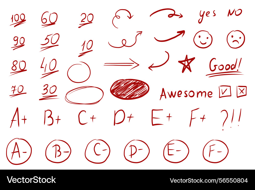Mark point score exam highlight check arrows Mark point score exam highlight check arrows vector image