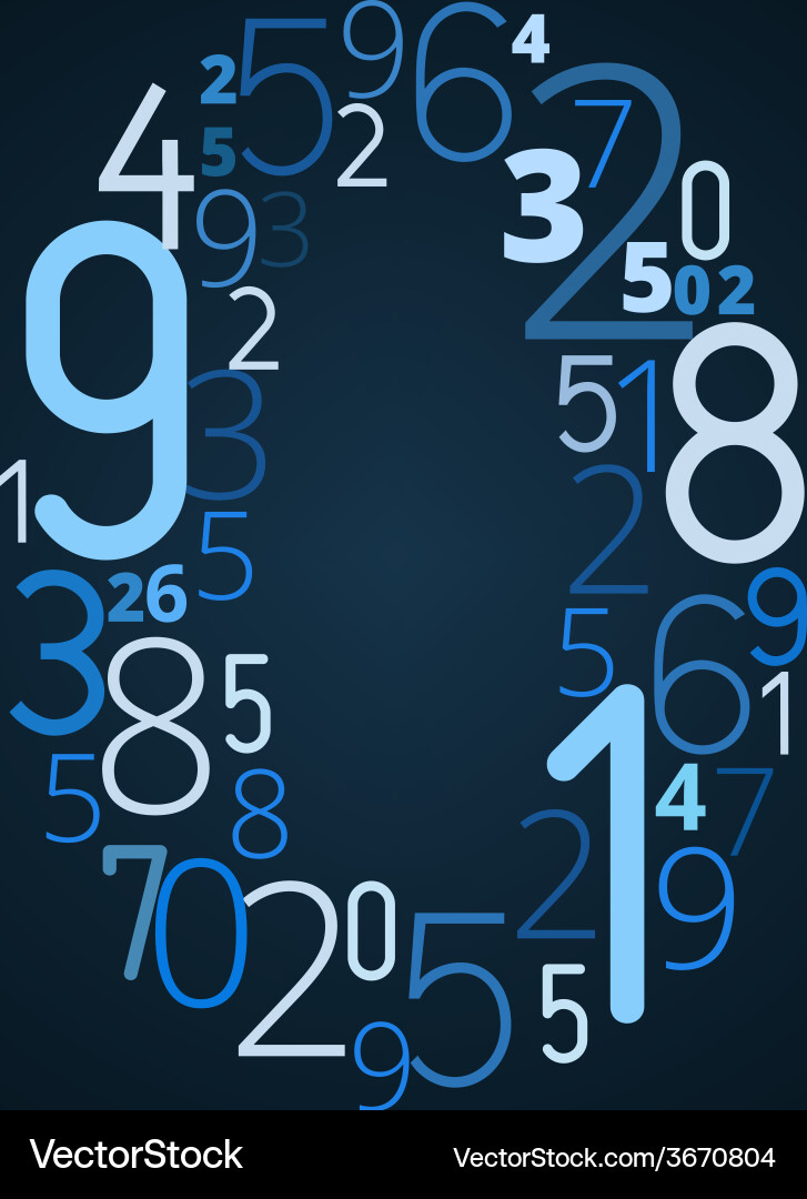 Number 0 font from numbers vector image