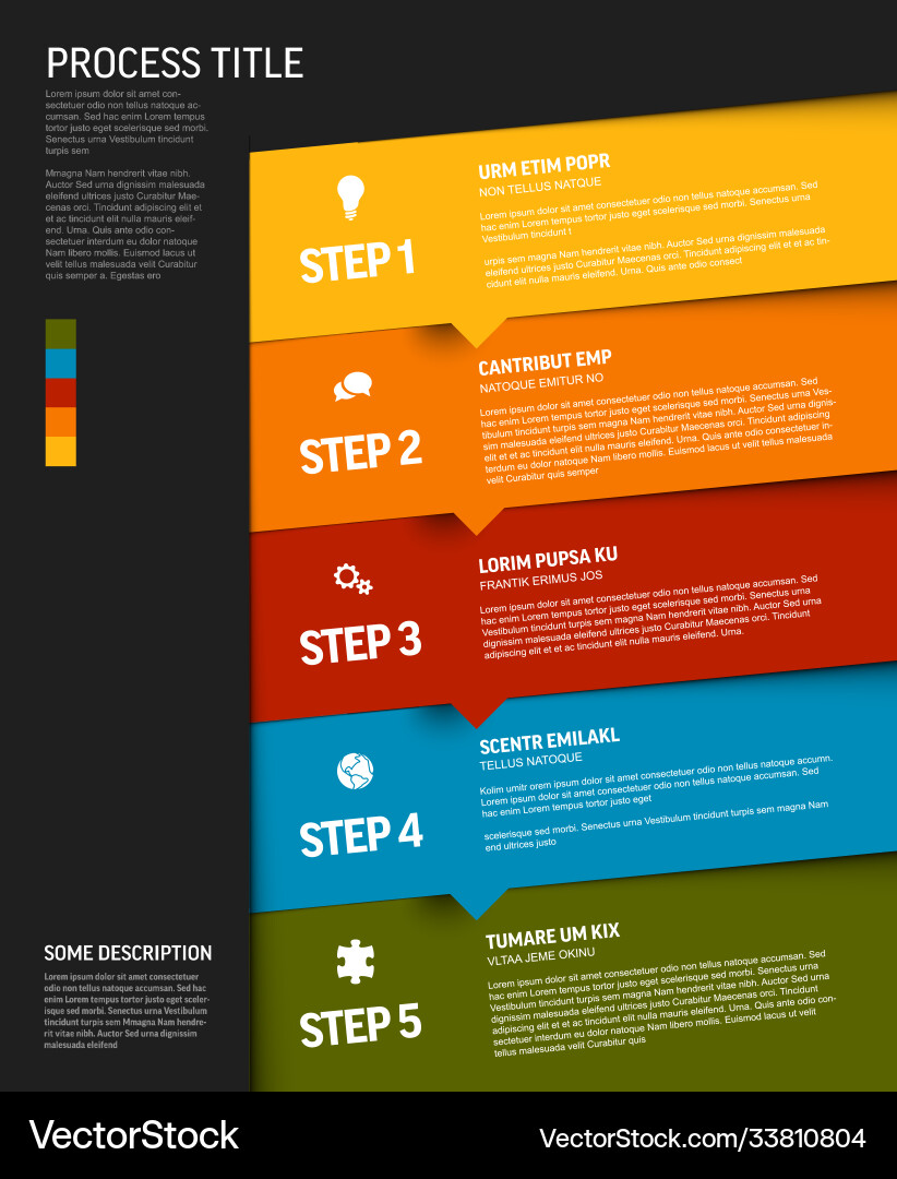 Progress template with colorful steps and icons Progress template with colorful steps and icons vector image