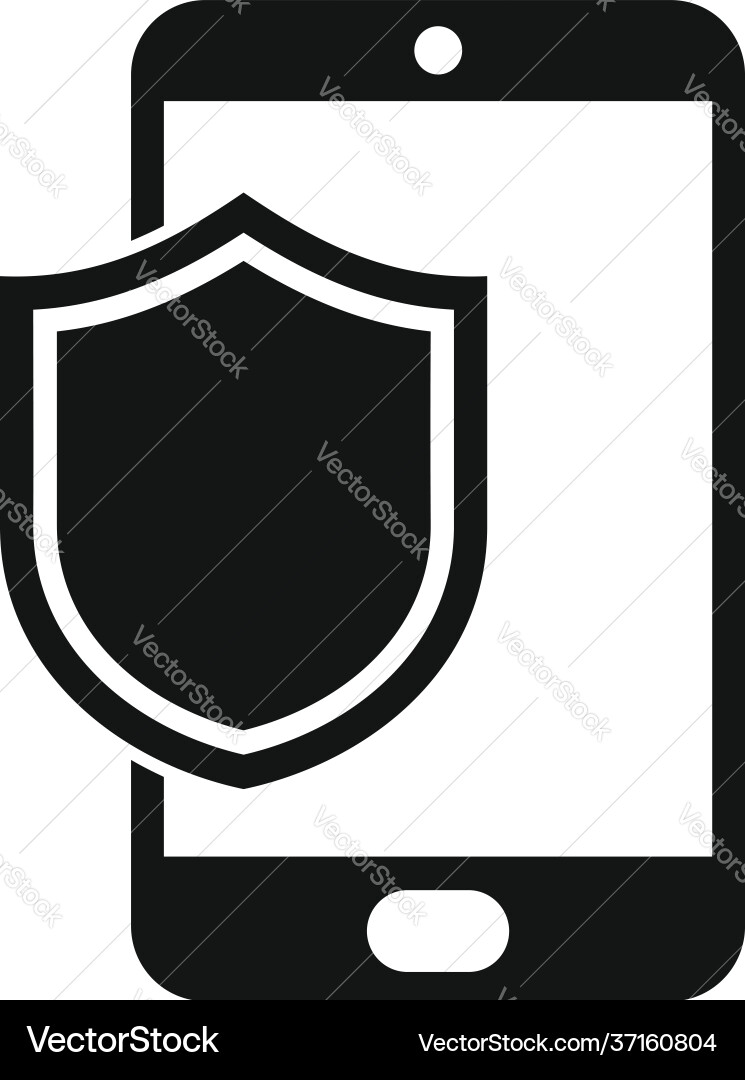 Protected phone display icon simple style Protected phone display icon simple style vector image