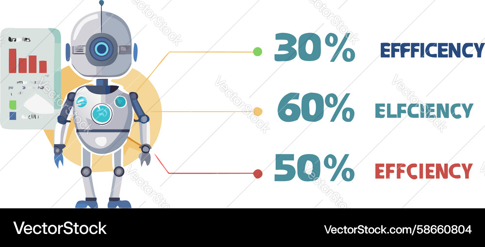 Roboter Multi-Level Effizienz Verbesserungen Design Vektorbild