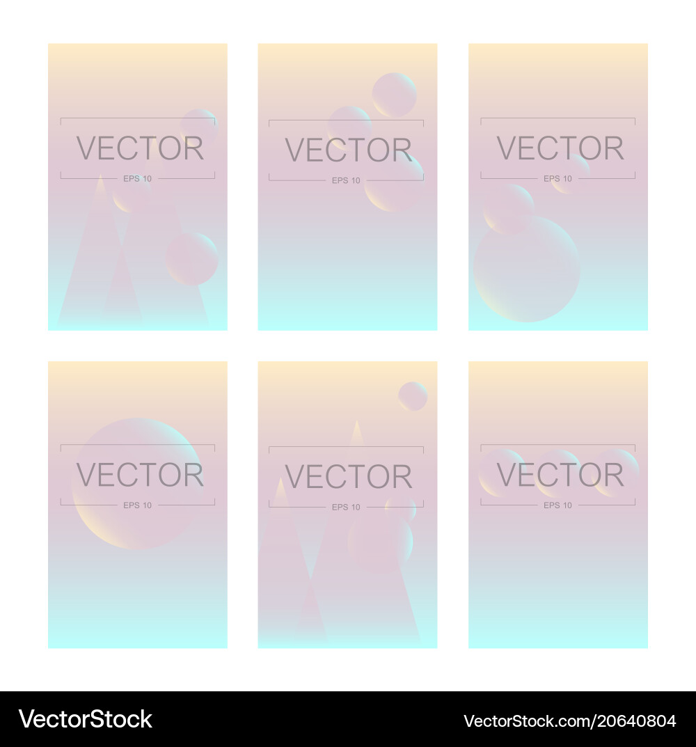 Screen gradient set with abstract background Vector Image