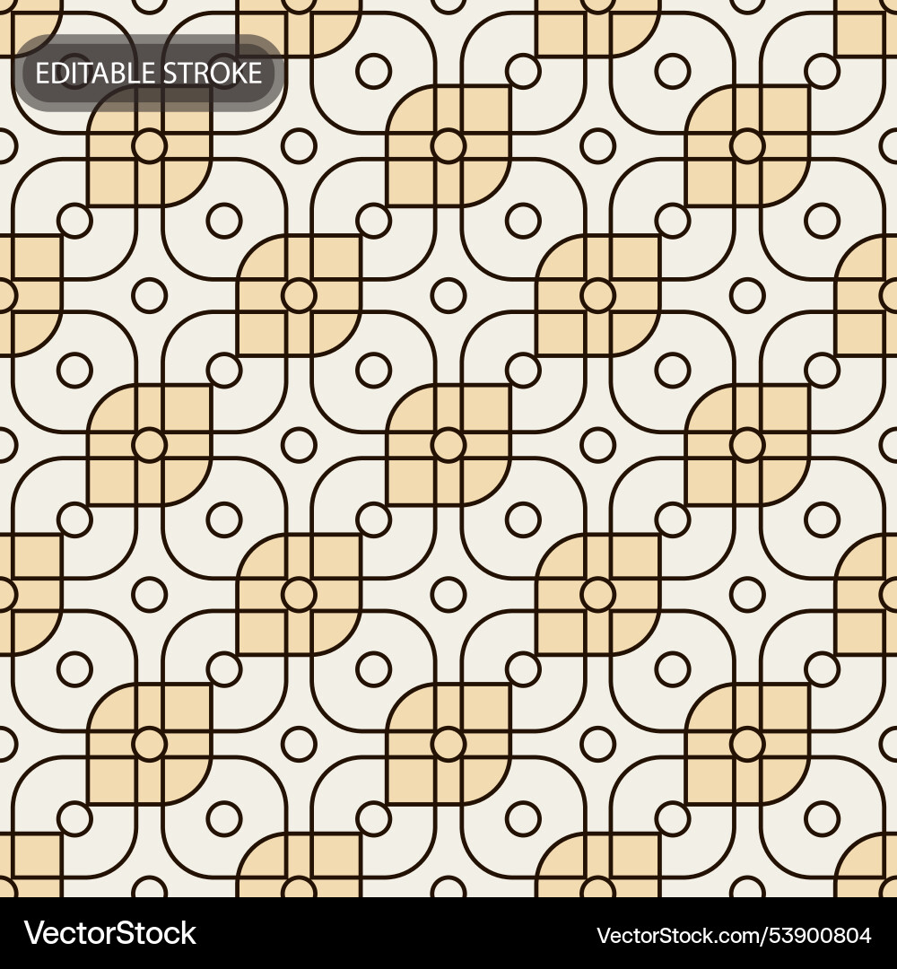 Seamless geometric pattern with editable stroke Vector Image