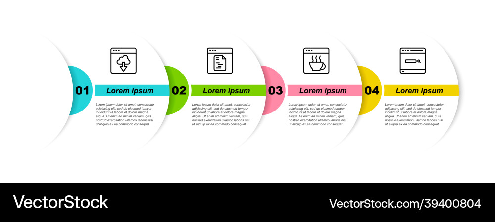 Set line cloud technology data transfer software Set line cloud technology data transfer software vector image