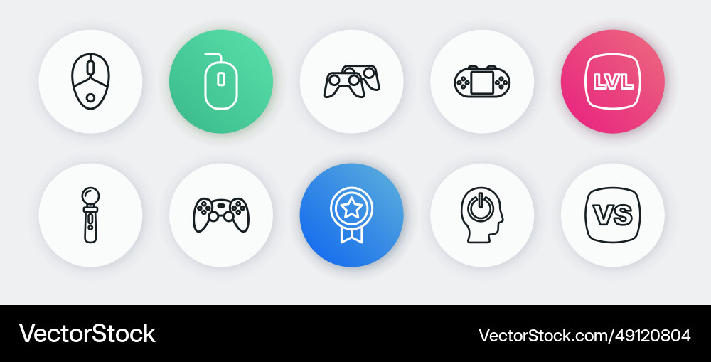 Set line game rating with medal level vr Set line game rating with medal level vr vector image