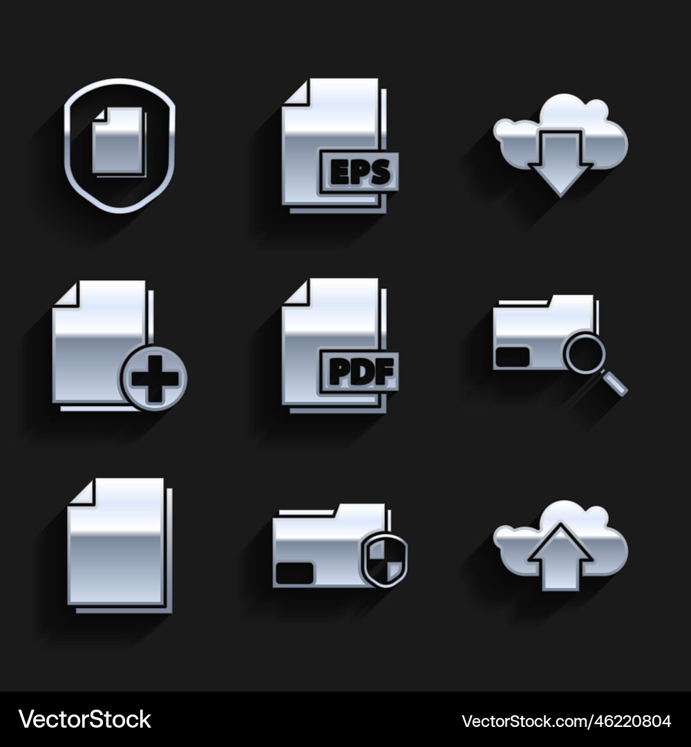 Set pdf file document folder protection Set pdf file document folder protection vector image