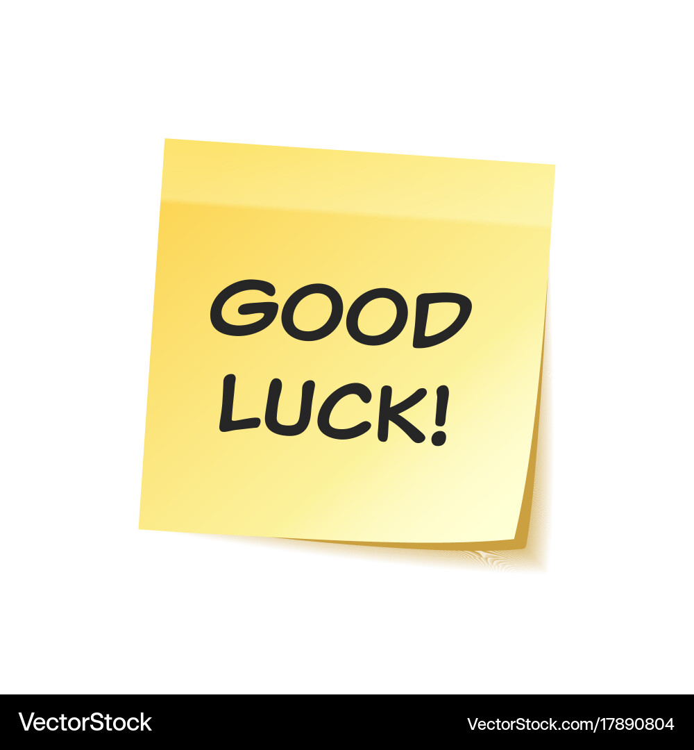 Sticky note with text and shadow isolated Vector Image