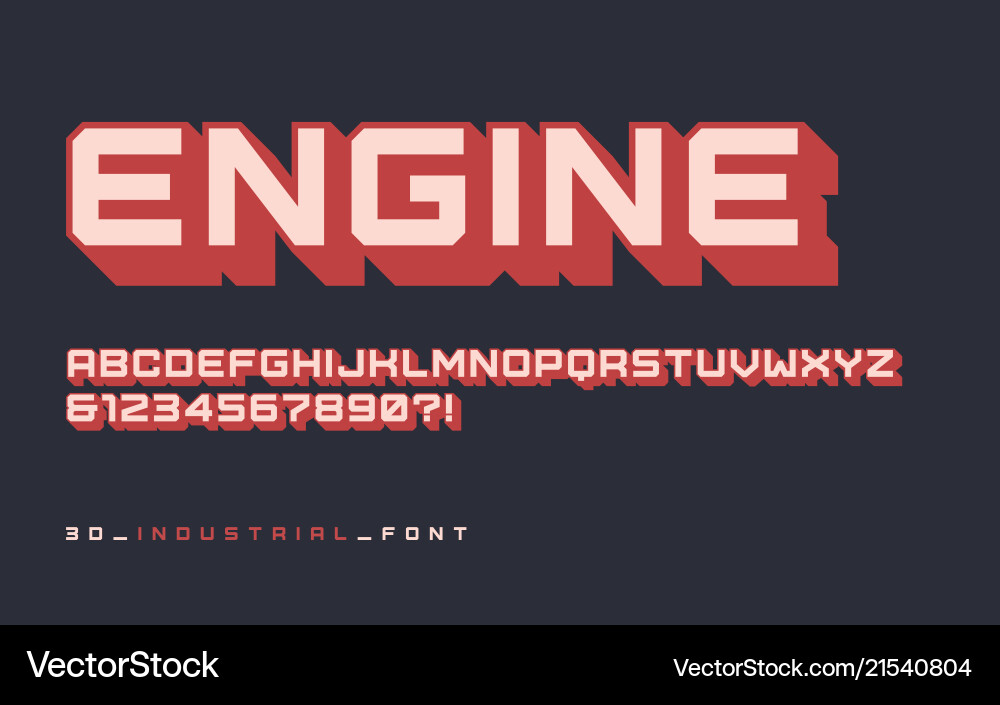 Styled sans serif industrial display font Styled sans serif industrial display font vector image